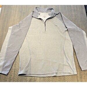 Patagonia Mens LArge Mock Sweater Shirt Top 1/4-Zip Pullover Grey Base layer